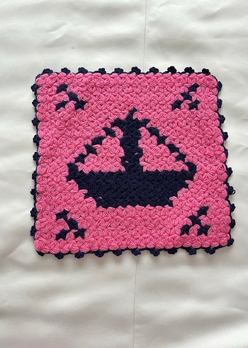 Renkli Örgü Banyo Lif Seti 5 Adet - Görsel 6