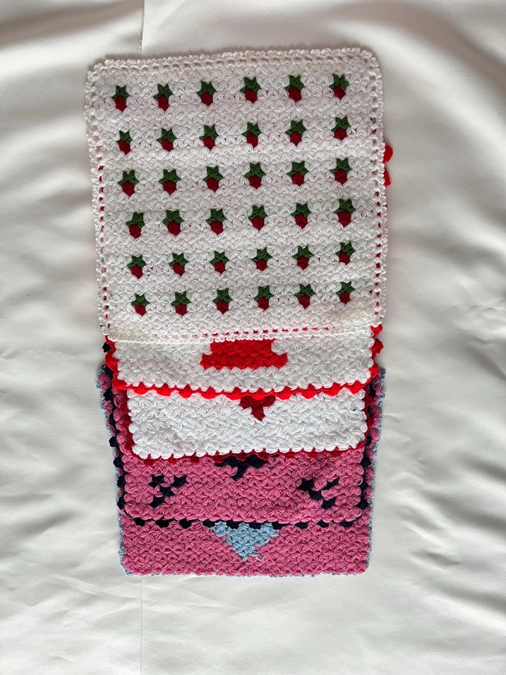 Renkli Örgü Banyo Lif Seti 5 Adet - Görsel 2