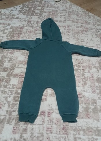 Kapüşonlu Gri Bebek Tulum - Görsel 2