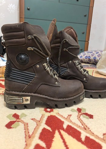 Kahverengi Deri Biker Botlar - Görsel 2