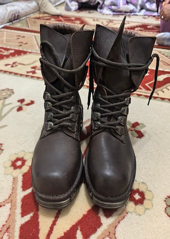 Kahverengi Deri Biker Botlar - Görsel 8