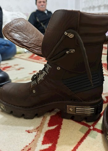 Kahverengi Deri Biker Botlar - Görsel 6