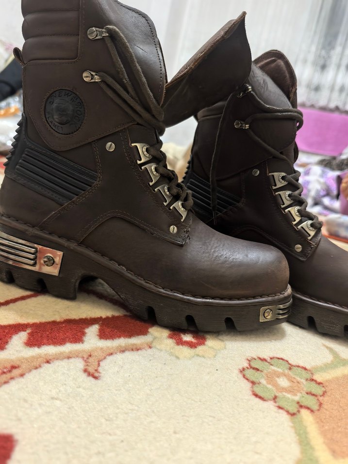 Kahverengi Deri Biker Botlar - Görsel 4