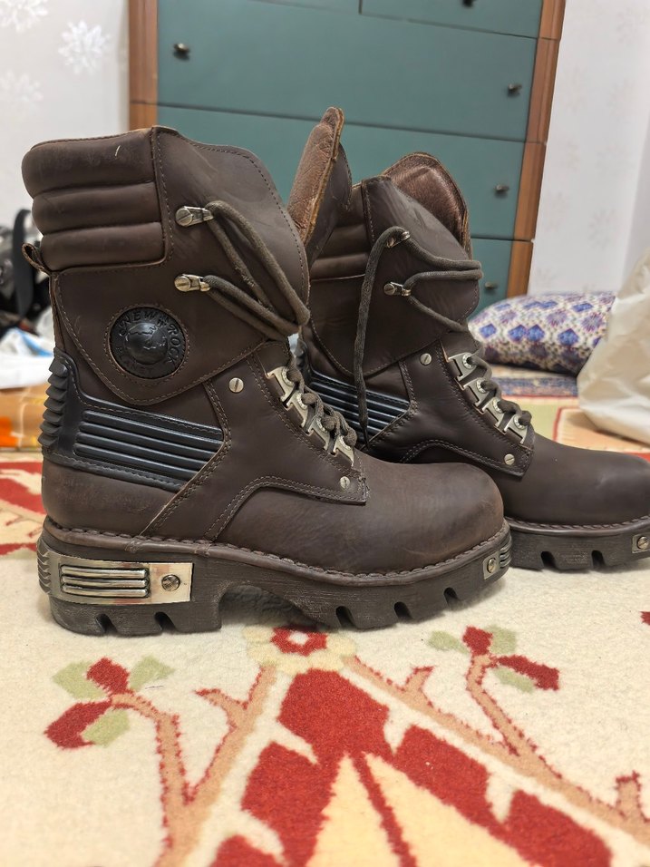 Kahverengi Deri Biker Botlar - Görsel 2