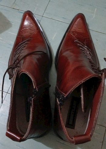 Klasik Kahverengi Parlak Deri Erkek Bot - Görsel 2