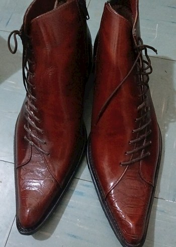 Klasik Kahverengi Parlak Deri Erkek Bot - Görsel 3