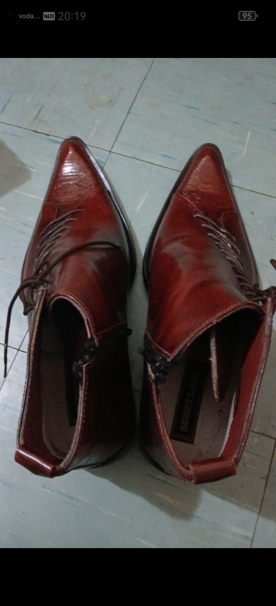 Klasik Kahverengi Parlak Deri Erkek Bot - Görsel 2