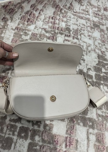 Beyaz Deri Modern Klasik Kadın Çanta - Görsel 2