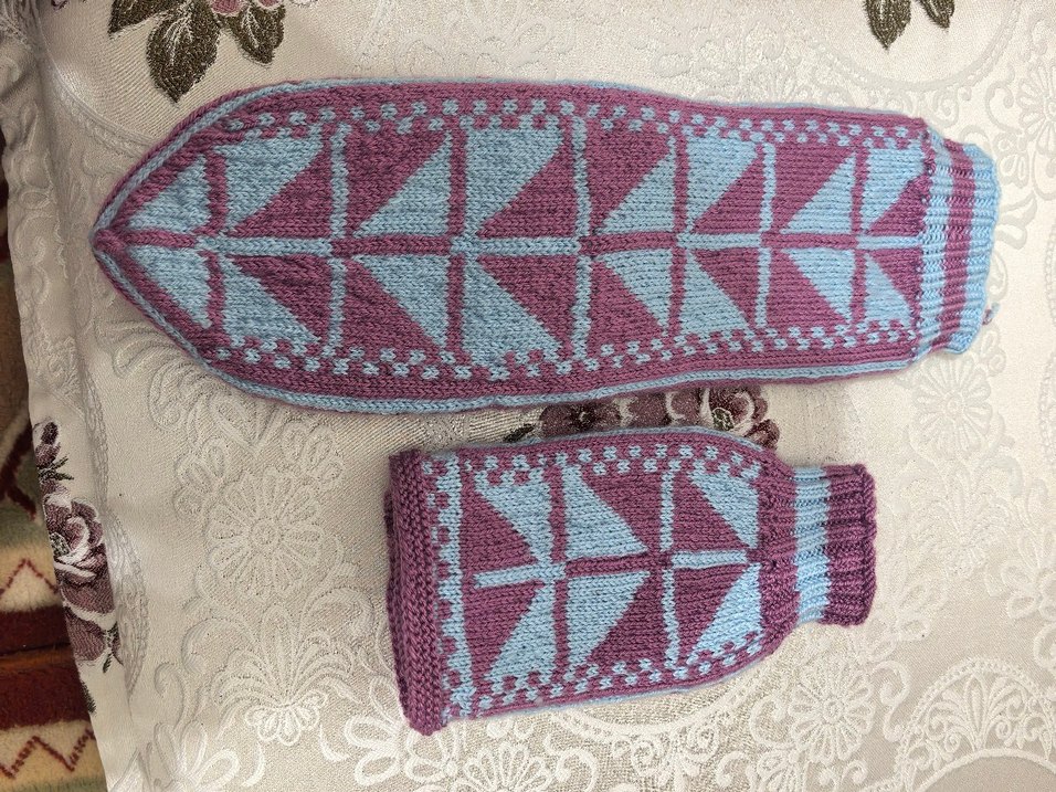 Mor ve Gri çorap  Eldiveni - Görsel 2