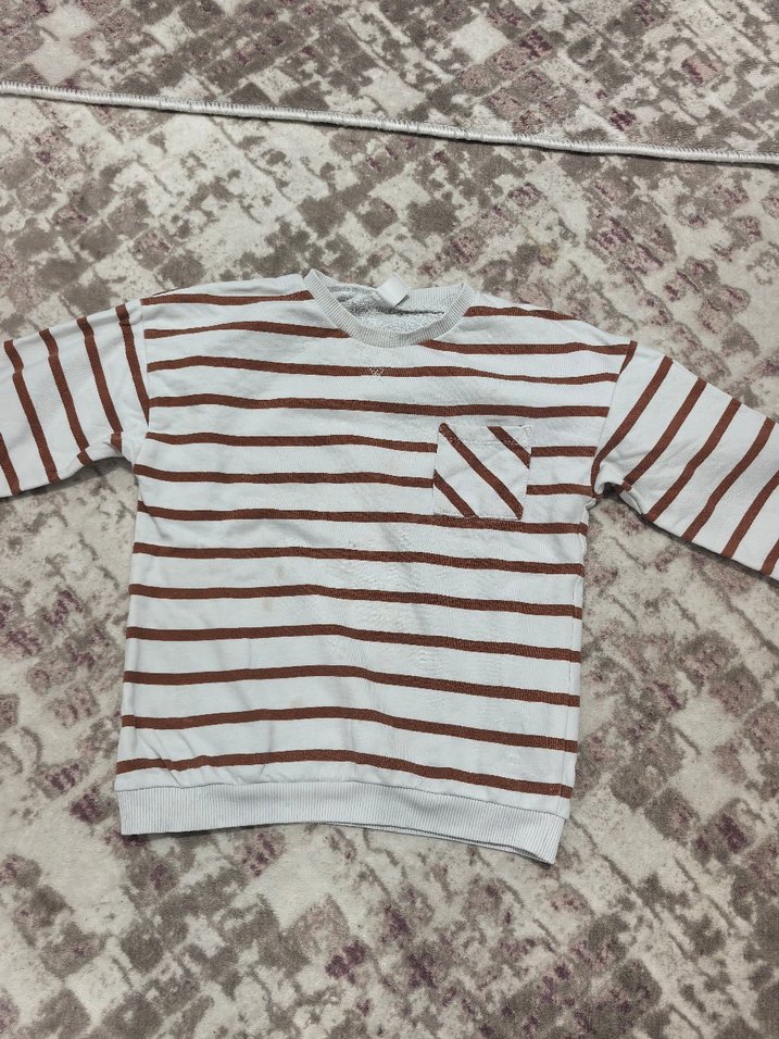 Erkek Çocuk Çizgili Uzun Kollu Sweatshirt - Görsel 2