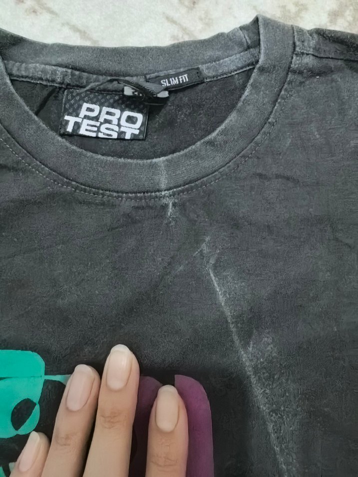 Erkek Çok Renkli Batik Desenli Gevşek Tişört - Görsel 4