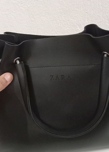 Siyah Deri Kadın Omuz Çantası - Görsel 2