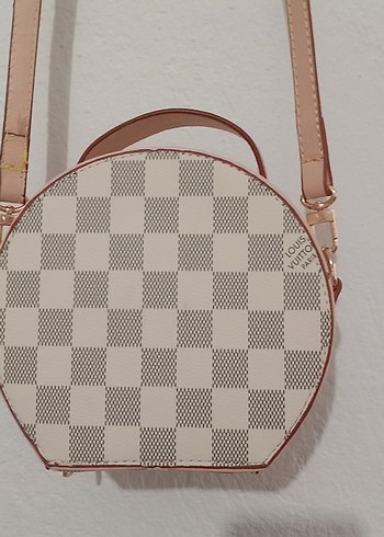 Bej Kareli Deri Kadın Çanta - Görsel 2