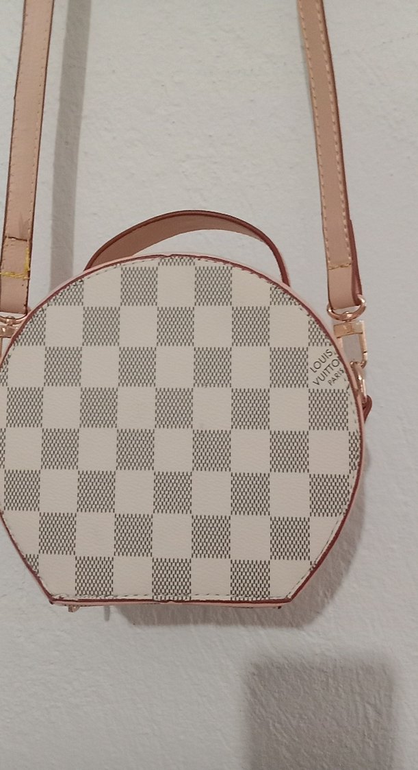 Bej Kareli Deri Kadın Çanta - Görsel 2