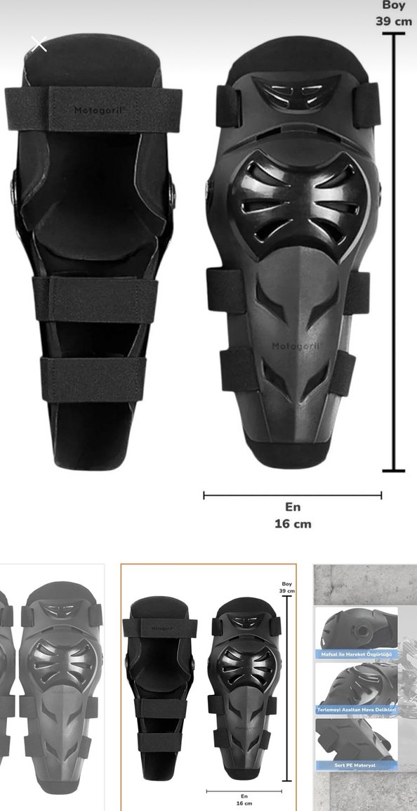 Kayışlı Siyah Gri Motosiklet Dizlik - Görsel 2