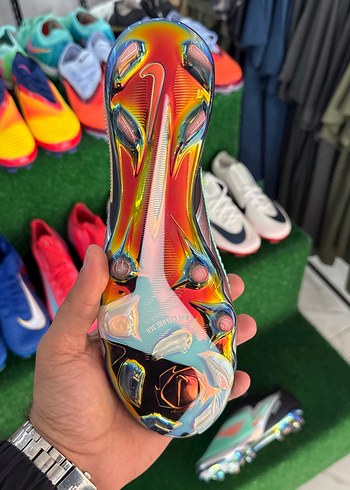 Renkli Bağcıklı Erkek Futbol Ayakkabısı - Görsel 3