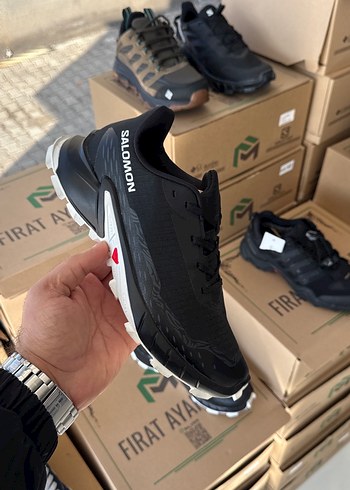 Siyah Baskılı Bağcıklı SALOMON Erkek Spor Ayakkabı - Görsel 3