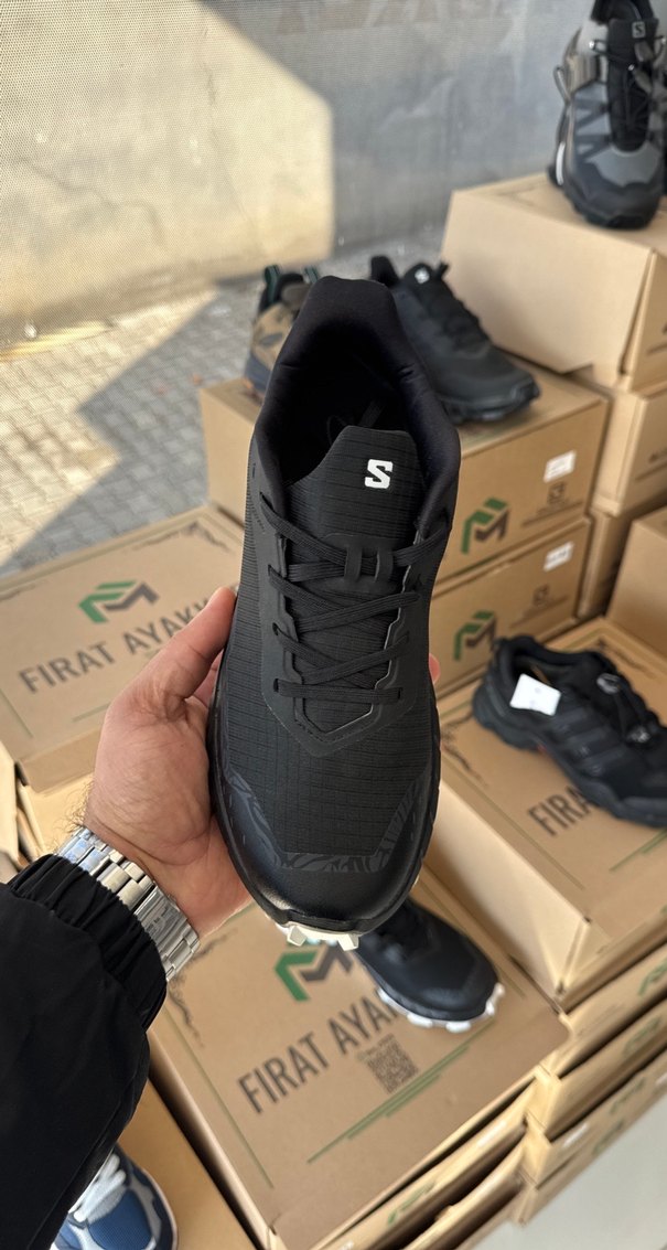 Siyah Baskılı Bağcıklı SALOMON Erkek Spor Ayakkabı - Görsel 4