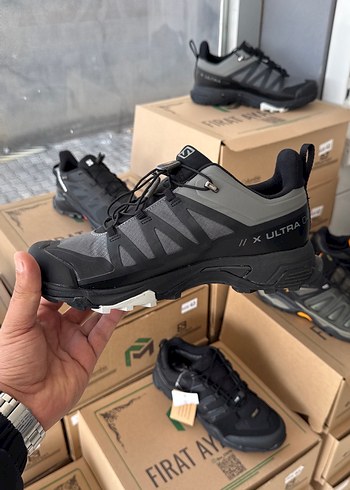 Gri Siyah Erkek Spor Outdoor Ayakkabı Velcro - Görsel 4