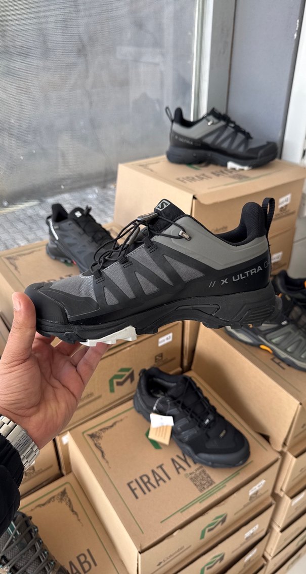 Gri Siyah Erkek Spor Outdoor Ayakkabı Velcro - Görsel 4