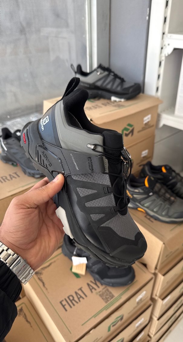 Gri Siyah Erkek Spor Outdoor Ayakkabı Velcro - Görsel 3