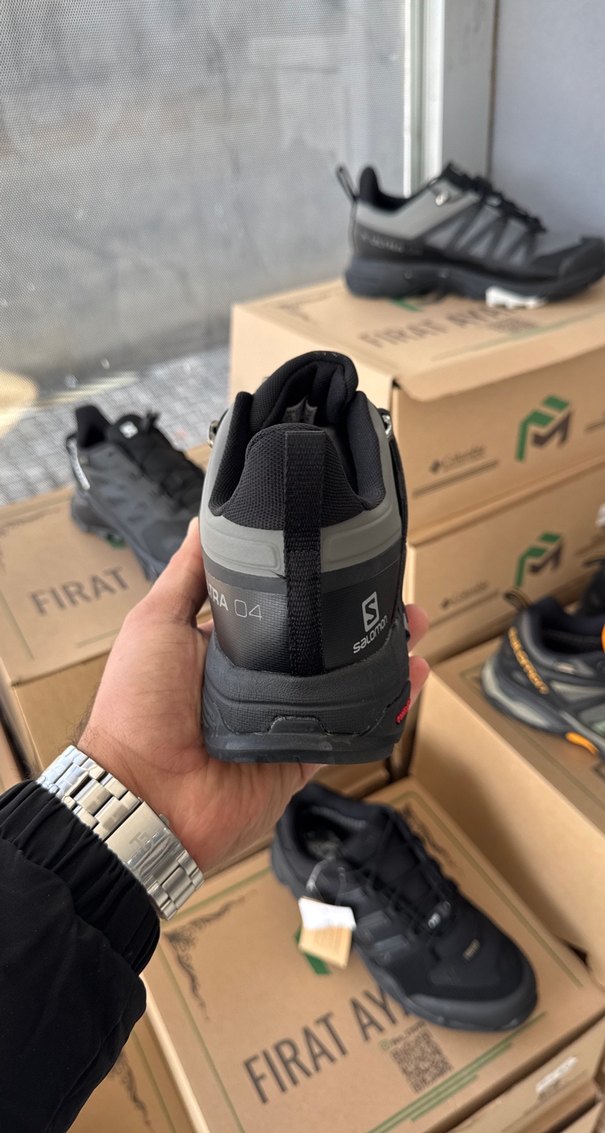 Gri Siyah Erkek Spor Outdoor Ayakkabı Velcro - Görsel 5