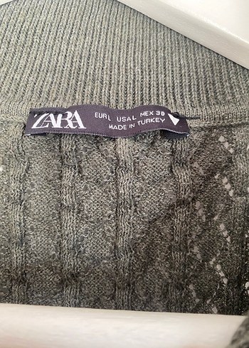 V Yakalı Örgü Kadın Kısa Kollu Kazak - Görsel 2