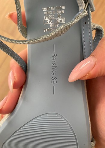 Bershka Kadın Mavi Denim Stiletto Sandalet - Görsel 4