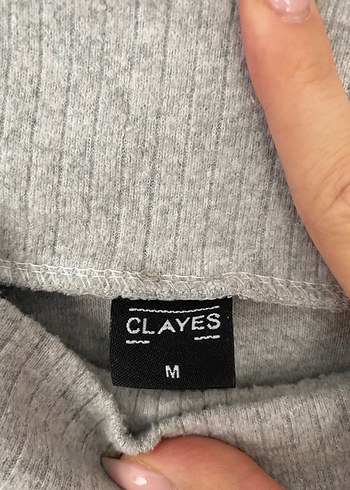 Gri Kadın Triko Uzun Kollu Bluz - Görsel 2