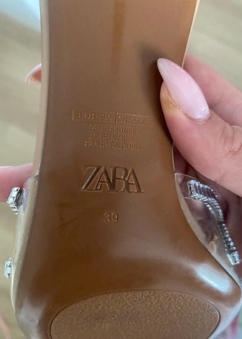 Zara Bej Rugan Stiletto Ayakkabı - Görsel 4