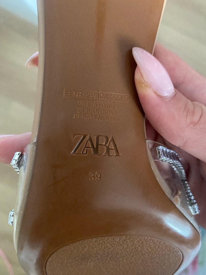 Zara Bej Rugan Stiletto Ayakkabı - Görsel 4