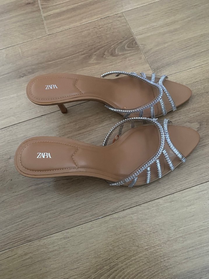 Zara Bej Rugan Stiletto Ayakkabı - Görsel 2
