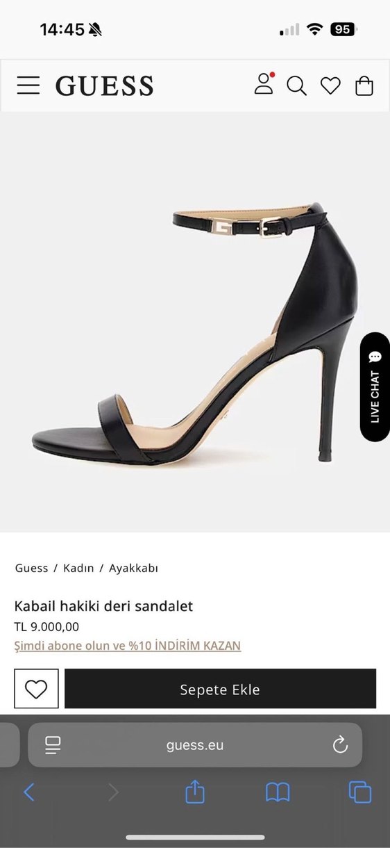 Guess Siyah Kemerli Stiletto Topuklu Ayakkabı - Görsel 5