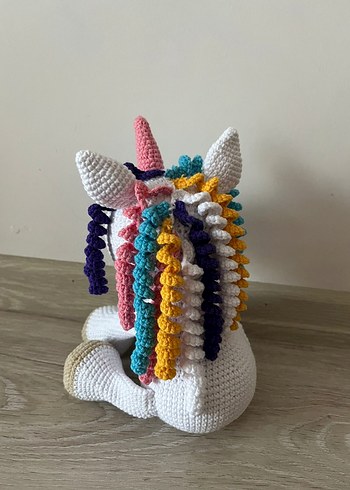 Amigurumi Renkli Örgü Unicorn Oyuncak - Görsel 4