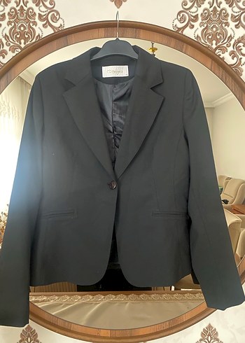 Siyah Kadın Midi Blazer Ceket - Görsel 3