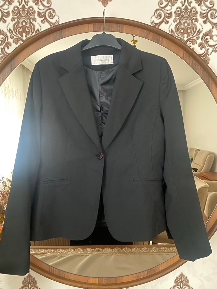 Siyah Kadın Midi Blazer Ceket - Görsel 3