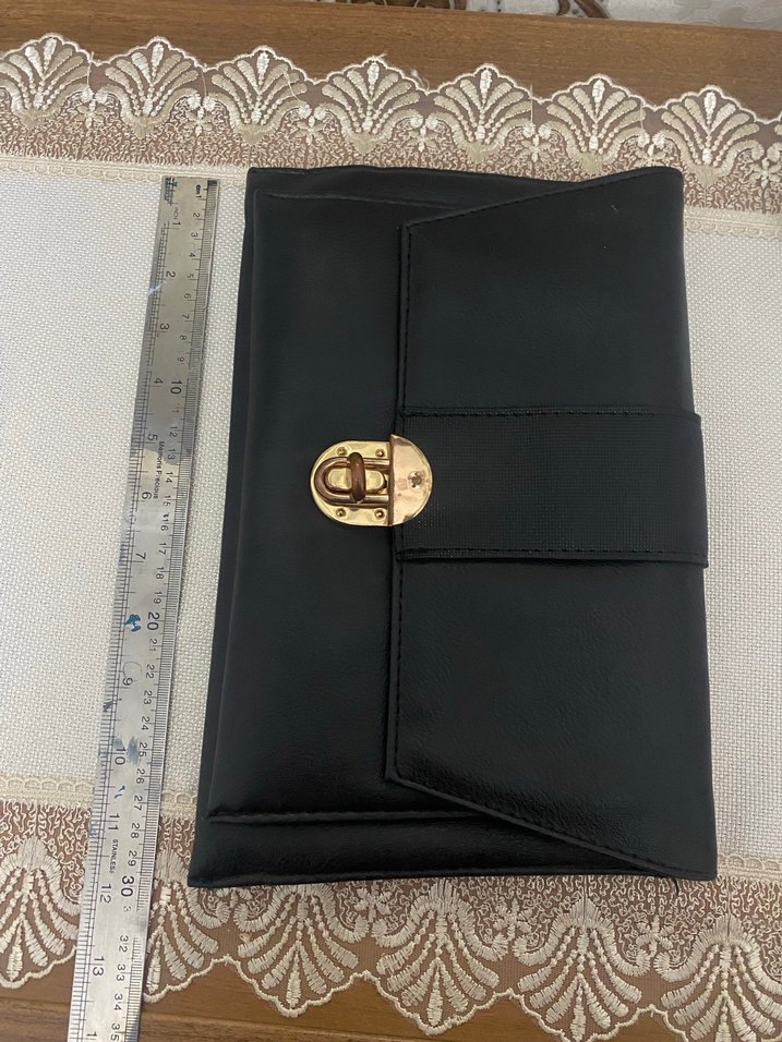 Kilitli Siyah Deri Kadın Çanta - Görsel 4