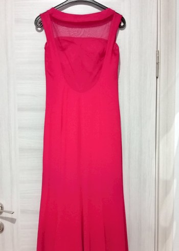 Pembe Drapeli Uzun Abiye Elbise - Görsel 2