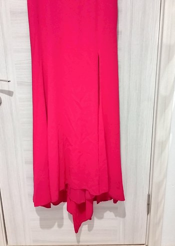 Pembe Drapeli Uzun Abiye Elbise - Görsel 3