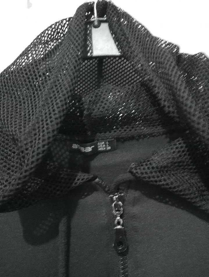 Kemerli Siyah Mini Spor Ceket - Görsel 2