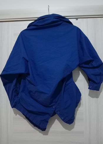 Lacivert Düğmeli Kadın Keten Gömlek - Görsel 4