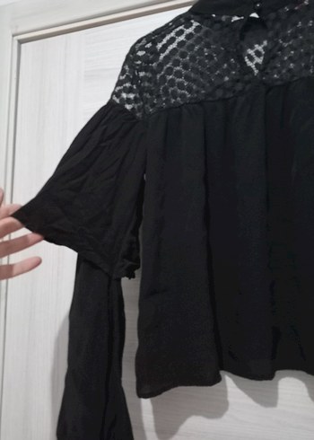 Uzun Kollu Siyah Gotik Bluz - Görsel 4