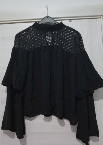 Uzun Kollu Siyah Gotik Bluz - Görsel 3