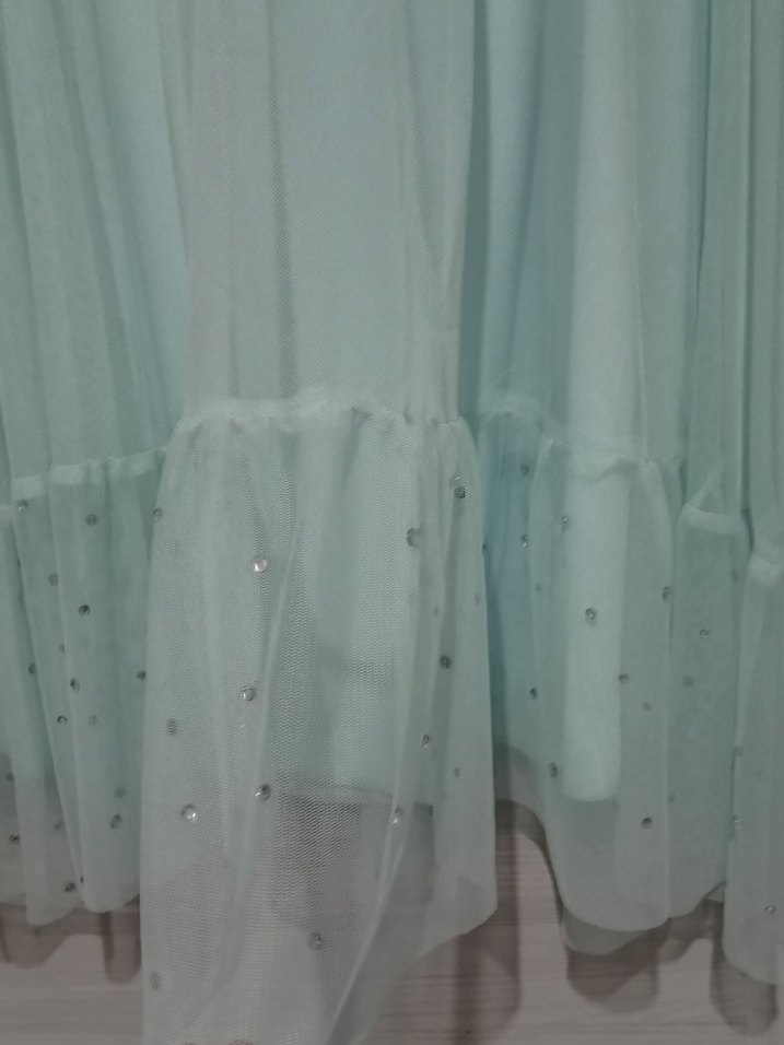 Turkuaz Pilili Uzun Kadın Etek - Görsel 2