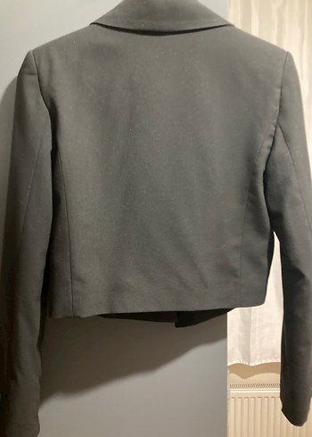 Diğer Düğmeli Siyah kısa Kadın Blazer
