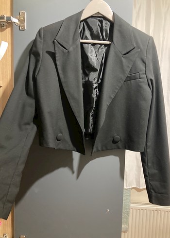 s Beden siyah Renk Düğmeli Siyah kısa Kadın Blazer