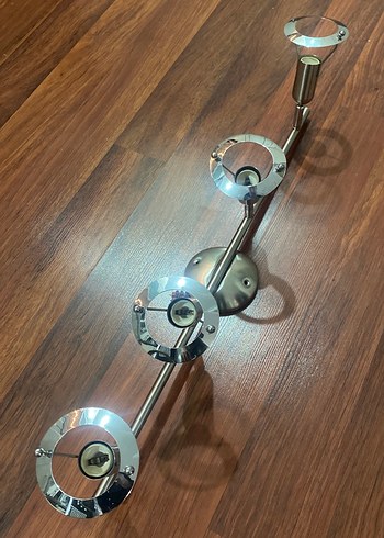 Gümüş Renk 4 kafalı Oynar Başklı Avize - Görsel 2