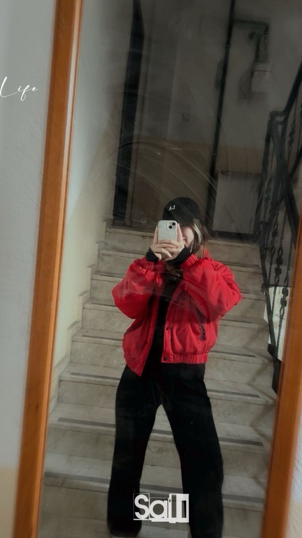 Kırmızı Fermuarlı Kadın Polar Ceket - Görsel 2