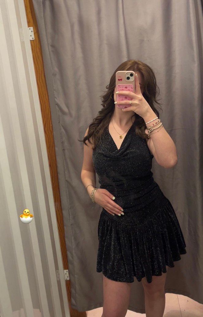 Siyah Parlak Straplez Midi Elbise - Görsel 4