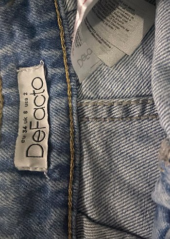 Defacto Kadın Mavi Midi Kot Şort Kemerli Bol Kesim - Görsel 3